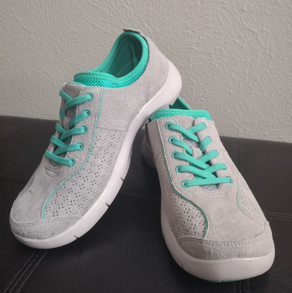 Dansko Elise Women's Comfort Walking Shoes Grey Suede Teal Size 38 US 7.5-8 - Picture 5 of 12